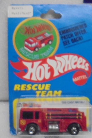 1977 HOT WHEELS RESCUE TEAM RED FIRE EATER PATCH CARD