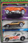 1986 HOT WHEELS STOCKING STUFFER w/CARGOYLE, REDLINER, FIREBIRD FUNNY CAR