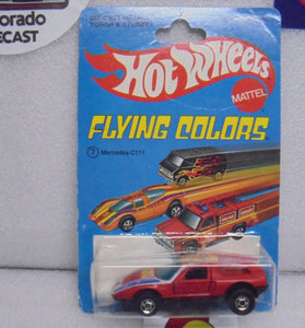 1975 HOT WHEELS FLYING COLORS RED MERCEDES C-111