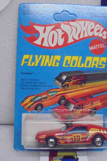 1979 HOT WHEELS FLYING COLORS RED TURISMO UNPUNCHED INTERNATIONAL CARD