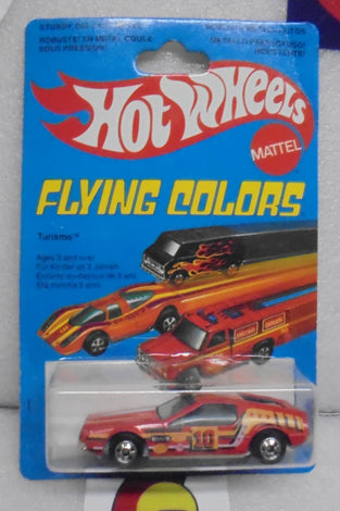1979 HOT WHEELS FLYING COLORS RED TURISMO INTERNATIONAL CARD