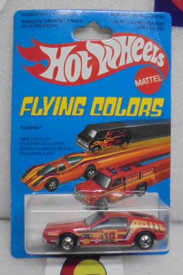 1979 HOT WHEELS FLYING COLORS RED TURISMO INTERNATIONAL CARD