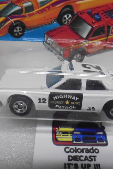 1979 HOT WHEELS FLYING COLORS WHITE HIGHWAY PATROL UNPUNCHED INTERNATIONAL CARD