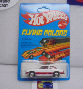 1979 HOT WHEELS FLYING COLORS WHITE CHEVY CITATION UNPUNCHED INTERNATIONAL CARD