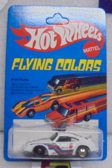 1979 HOT WHEELS FLYING COLORS ERROR WHITE P-911 TURBO PORSCHE UNPUNCHED INTERNATIONAL CARD