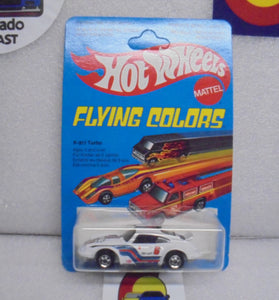 1979 HOT WHEELS FLYING COLORS WHITE P-911 TURBO PORSCHE UNPUNCHED INTERNATIONAL CARD