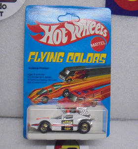 1979 HOT WHEELS FLYING COLORS WHITE SCIENCE FRICTION UNPUNCHED INTERNATIONAL CARD