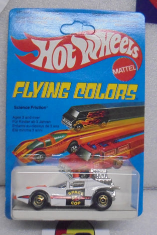 1979 HOT WHEELS FLYING COLORS WHITE SCIENCE FRICTION UNPUNCHED INTERNATIONAL CARD