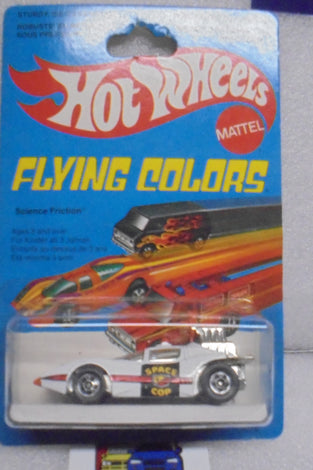 1979 HOT WHEELS FLYING COLORS WHITE SCIENCE FRICTION INTERNATIONAL CARD