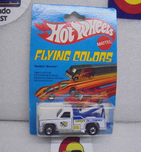 1979 HOT WHEELS FLYING COLORS WHITE RAMBLIN' WRECKER INTERNATIONAL CARD