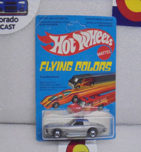 1979 HOT WHEELS FLYING COLORS SILVER STUTZ BLACKHAWK INTERNATIONAL UNPUNCHED CARD