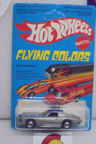1979 HOT WHEELS FLYING COLORS SILVER STUTZ BLACKHAWK INTERNATIONAL UNPUNCHED CARD