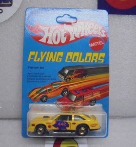 1979 HOT WHEELS FLYING COLORS YELLOW FLAT OUT 442 UNPUNCHED INTERNATIONAL CARD