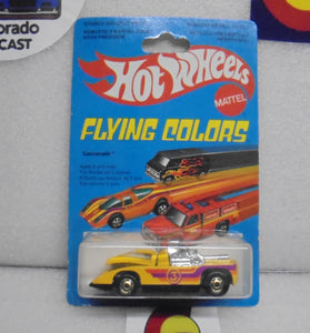 1979 HOT WHEELS FLYING COLORS YELLOW CANNONADE INTERNATIONAL CARD
