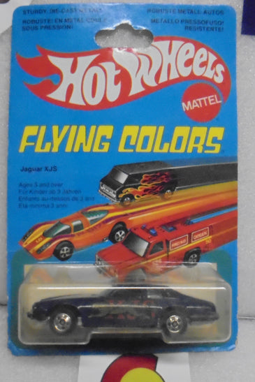 1979 HOT WHEELS FLYING COLORS BLUE JAGUAR XJS INTERNATIONAL CARD