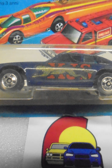 1979 HOT WHEELS FLYING COLORS BLUE JAGUAR XJS INTERNATIONAL CARD