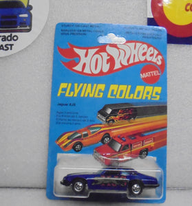 1979 HOT WHEELS FLYING COLORS BLUE JAGUAR XJS UNPUNCHED INTERNATIONAL CARD