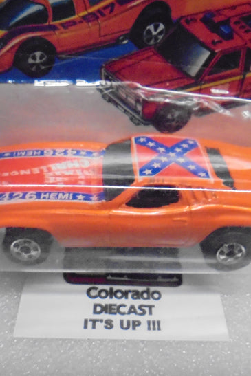 1979 HOT WHEELS FLYING COLORS ORANGE DIXIE CHALLENGER UNPUNCHED INTERNATIONAL CARD