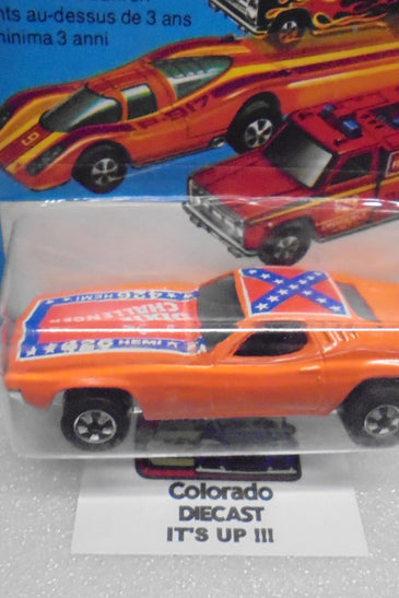 1979 HOT WHEELS FLYING COLORS ORANGE DIXIE CHALLENGER INTERNATIONAL CARD