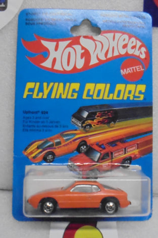 1979 HOT WHEELS FLYING COLORS ORANGE UPFRONT 924 PORSCHE INTERNATIONAL CARD
