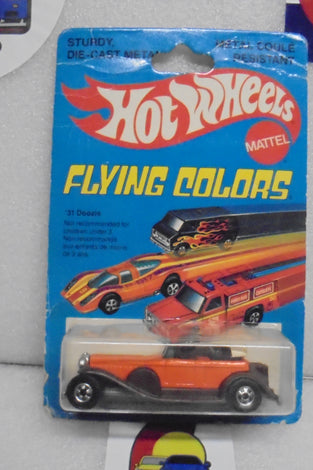 1979 HOT WHEELS FLYING COLORS ORANGE '31 DOOZIE INTERNATIONAL CARD