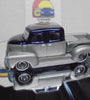 LOOSE HOT WHEELS BLUE/SILVER 50'S CHEVY TRUCK w/RR'S