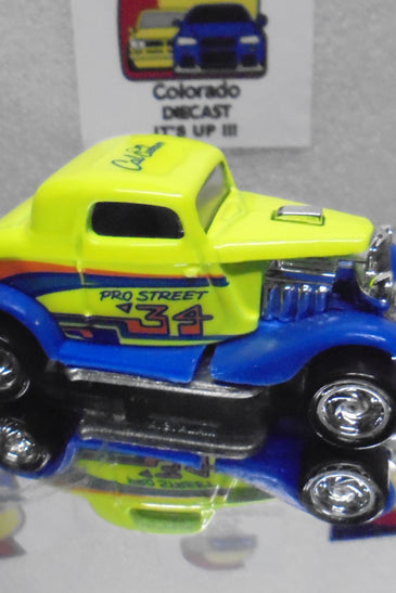 LOOSE HOT WHEELS YELLOW CAL CUSTOM 3 WINDOW '34 FORD