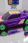 LOOSE HOT WHEELS REVEALERS PURPLE ZENDER FACT 4 w/GREEN ULTRA HOTS