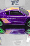 LOOSE HOT WHEELS REVEALERS PURPLE ZENDER FACT 4 w/GREEN ULTRA HOTS