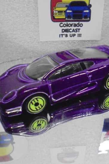 LOOSE HOT WHEELS REVEALERS PURPLE JAGUAR XJ220 w/LIME ULTRA HOTS