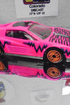 LOOSE HOT WHEELS REVEALERS PINK FERRARI TESTAROSSA w/ORANGE ULTRA HOTS