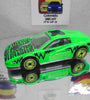 LOOSE HOT WHEELS REVEALERS GREEN LAMBORGINI COUNTACH w/YELLOW ULTRA HOTS