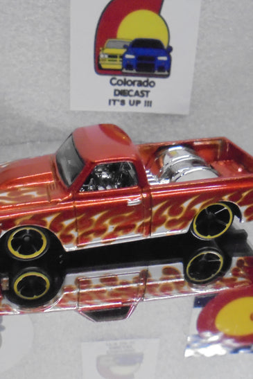 LOOSE HOT WHEELS ORANGE w/FLAMES '67 CHEVY C10 TRUCK