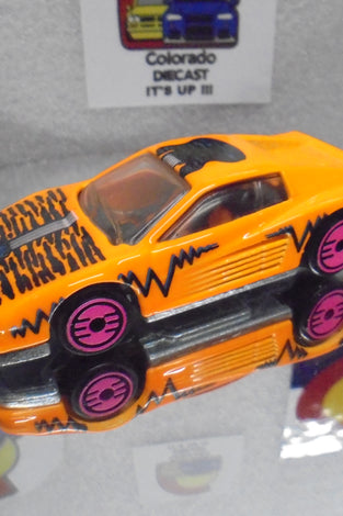 LOOSE HOT WHEELS ORANGE REVEALERS FERRARI 512M w/PINK ULTRA HOTS