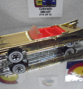 LOOSE HOT WHEELS GOLD CHROME '59 CADILLAC w/WHITEWALLS