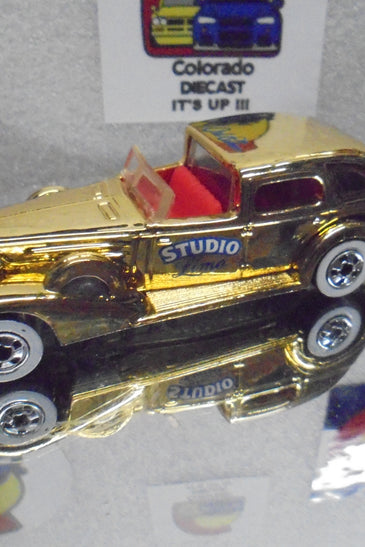 LOOSE HOT WHEELS GOLD CHROME CAL CUSTOM CLASSIC CADDY w/WHITEWALLS