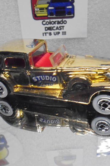 LOOSE HOT WHEELS GOLD CHROME CAL CUSTOM CLASSIC CADDY w/WHITEWALLS
