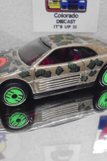 LOOSE HOT WHEELS GOLD REVEALERS FERRARI TESTAROSSA w/GREEN ULTRA HOTS
