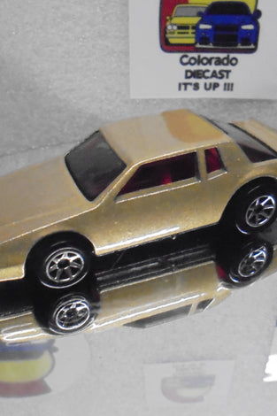 LOOSE HOT WHEELS GOLD CHEVY STOCKER w/RED INTERIOR & 7 SPOKE WHEELS