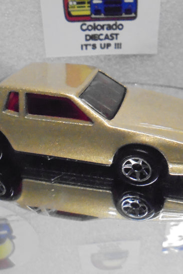 LOOSE HOT WHEELS GOLD CHEVY STOCKER w/RED INTERIOR & 7 SPOKE WHEELS