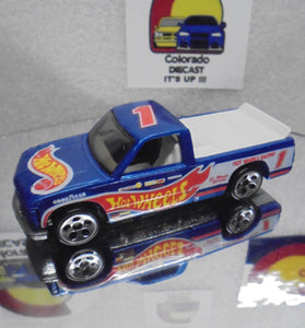 LOOSE HOT WHEELS BLUE CHEVY 1550 RACE TEAM TRUCK