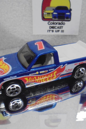 LOOSE HOT WHEELS BLUE CHEVY 1550 RACE TEAM TRUCK