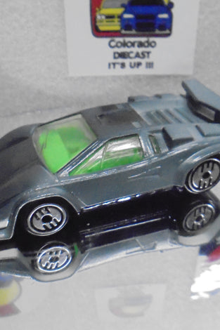 LOOSE HOT WHEELS BLUEISH GREY COLOR CHANGERS LAMBORGHINI COUNTACH