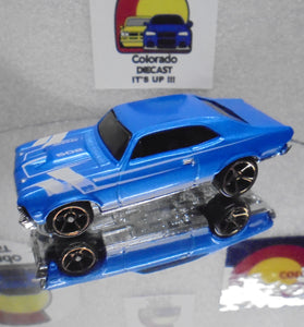 LOOSE HOT WHEELS BLUE '68 CHEVY NOVA w/FTE WHEELS