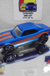 LOOSE HOT WHEELS SATIN BLUE '67 CHEVY CAMARO w/OPENING HOOD