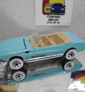 LOOSE HOT WHEELS TEAL '65 MUSTANG CONVERTIBLE w/TAN INTERIOR