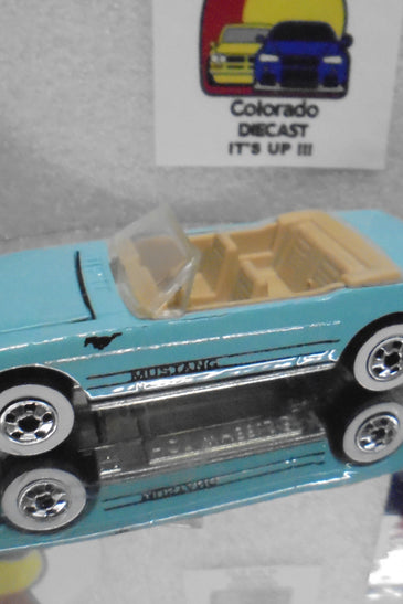 LOOSE HOT WHEELS TEAL '65 MUSTANG CONVERTIBLE w/TAN INTERIOR