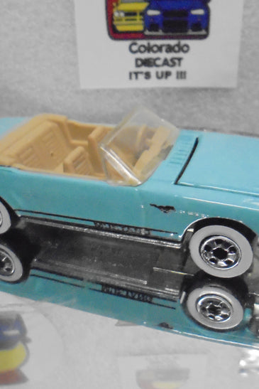 LOOSE HOT WHEELS TEAL '65 MUSTANG CONVERTIBLE w/TAN INTERIOR
