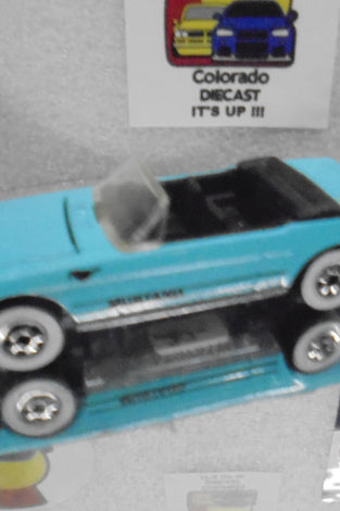 LOOSE HOT WHEELS TEAL '65 MUSTANG CONVERTIBLE w/BLACK INTERIOR