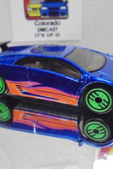 LOOSE HOT WHEELS BLUE REVEALERS LAMBORGHINI DIABLO w/GREEN ULTRA HOTS